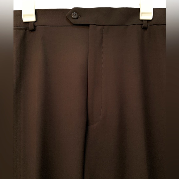 Stafford Performance Pants Men's 42x32 Mocha Brown Flat Front Classic Fit Casual - Picture 4 of 8